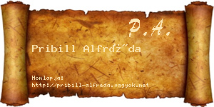 Pribill Alfréda névjegykártya