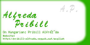 alfreda pribill business card